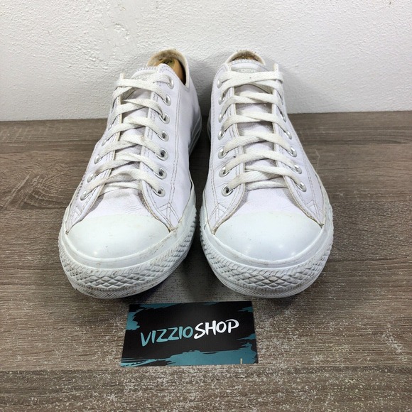 Converse CTAS Leather Ox Low Top Lace Up White Open Sneakers Men's 10.5 1T866 - Picture 2 of 8
